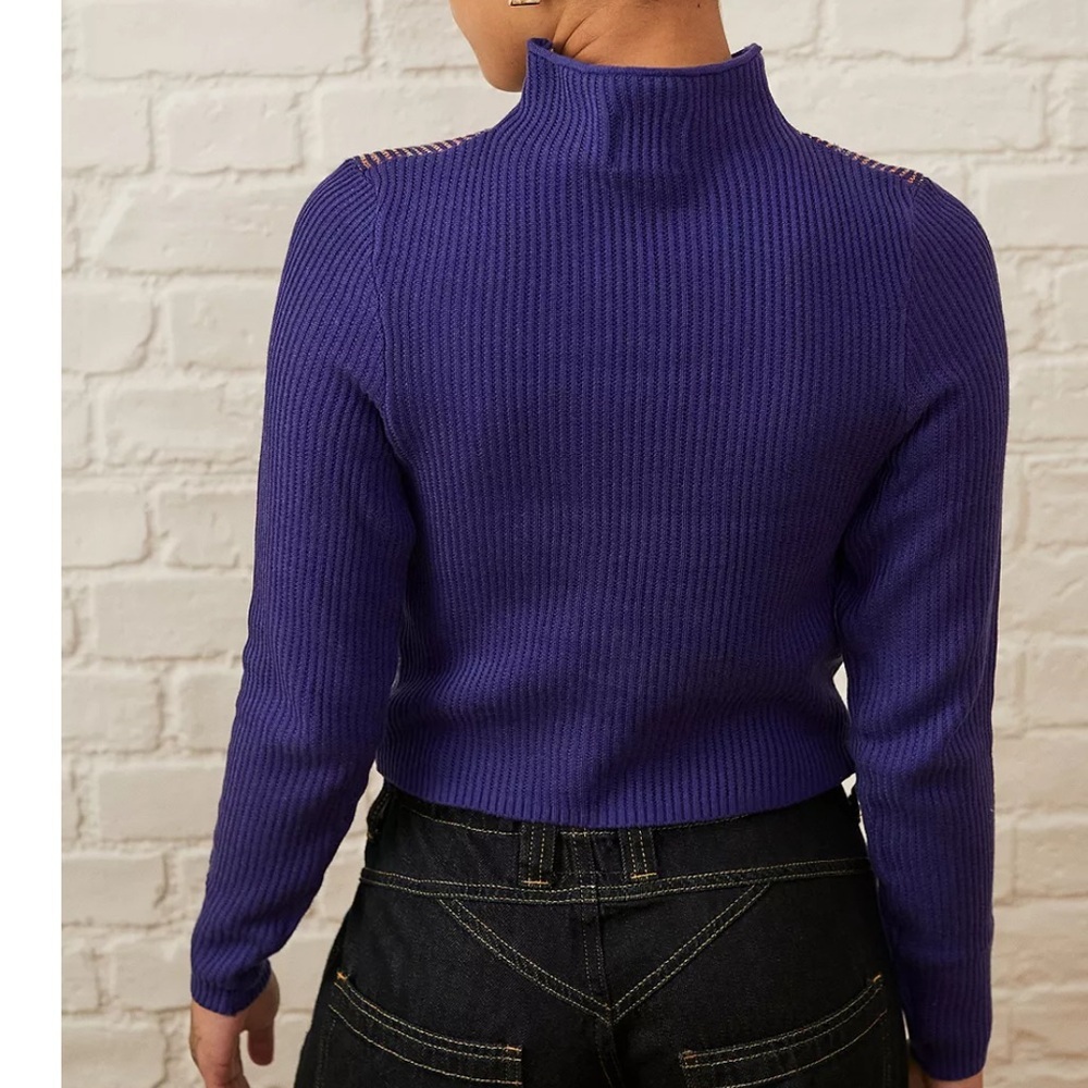 BDG Urban Outfitters Shauna Jacquard Long Sleeve Top - Picture 11 of 12